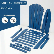 Load image into Gallery viewer, Outdoor Folding Adirondack Chair With Pre-Assembled BackRest & SeatBoard Patio - Navy Blue