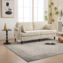 Load image into Gallery viewer, Chenille 2 Seater Sofa With LED Light, USB Charging Port, And Storage Bag