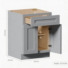 Load image into Gallery viewer, Shaker Base Cabinet With Soft Close Door And Drawer, Space Saving Unit - Gray
