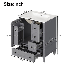 Load image into Gallery viewer, Bathroom Vanity With Integrated Basin, Soft Close Drawers, Door Mounted Double Layer Shelf