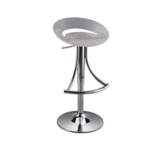 Load image into Gallery viewer, Acrylic And Metal Low Back Adjustable Height Bar Chair - White And Silver