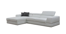 Load image into Gallery viewer, Genuine Leather L Shaped Two Piece Sofa Chaise Sectional With Console - White