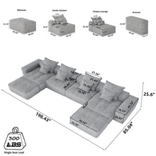 Load image into Gallery viewer, Modern Oversized Diy Combination Modular Sectional Sofa With Pillows