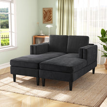 Load image into Gallery viewer, Chaise Lounge Sofa Bed With Dual Layer Armrests For Living Room