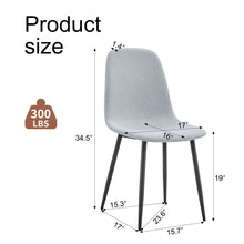 Load image into Gallery viewer, Modern Medieval Style Cushioned Side Chairs Set With Metal Legs For Kitchens