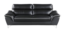 Load image into Gallery viewer, Sofa With Silver Legs Leather - Black