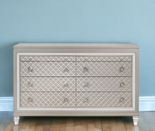 Load image into Gallery viewer, Dresser With Tapered Acrylic Legs And 2 Jewelry Drawers - Champagne