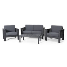 Load image into Gallery viewer, Acacia Wood Loveseat And Coffee Table Set With Cushions