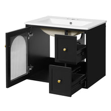 Load image into Gallery viewer, Wall-Mounted Bathroom Vanity Set With Sink, 2 Drawers And Soft-Close Door