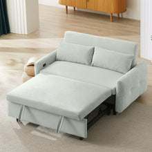 Load image into Gallery viewer, Pull-Out 2 Seat Modern Sleeper Sofa With 2 Throw Pillows And USB Ports