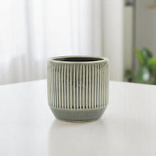 Load image into Gallery viewer, Striped Round Pot Planter (487457) - Gray