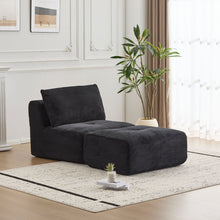 Load image into Gallery viewer, Single Chaise Longue With Movable Ottoman For Living Room