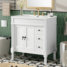 Load image into Gallery viewer, Bathroom Vanity With Ceramic Sink, 2 Doors 3 Drawers, Soft Close Design