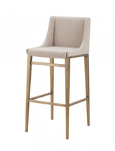 Load image into Gallery viewer, Stainless Steel Bar Height Bar Chairs (Set of 2) - Beige / Gold