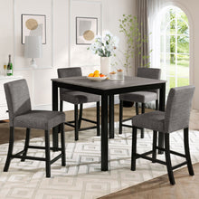 Load image into Gallery viewer, 5 Piece Counter Height Table Set, Square Table And 4 Upholstered Chairs