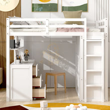 Load image into Gallery viewer, Loft Bed With Drawers, Desk, And Wardrobe