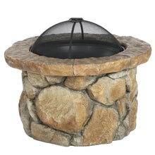 Load image into Gallery viewer, Outdoor 34" Lightweight Concrete Wood Burning Fire Pit - Stone Gray