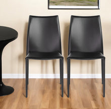Load image into Gallery viewer, Simple Upholstered Faux Leather Dining Side Chairs (Set of 2) - Black