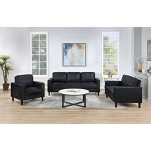 Load image into Gallery viewer, Weld 3 Piece Upholstered Track Arm Sofa Set - Black