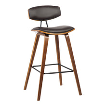 Load image into Gallery viewer, Solid Wood Low Back Counter Height Bar Chair - Brown / Black