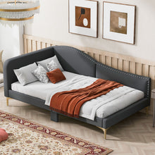 Load image into Gallery viewer, Upholstered Daybed With Headboard And Armrest, Support Legs