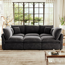 Load image into Gallery viewer, Modern Sectional Sofa U-Shaped With Movable Ottoman Storage Armrests And USB Ports