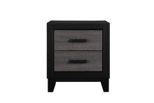 Load image into Gallery viewer, 22" Wood Two Drawer Nightstand - Black / Gray