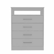 Load image into Gallery viewer, Modern Four Drawer Dresser With Hutch - White
