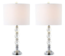 Load image into Gallery viewer, 26" Table Lamps With Drum Shades (Set of 2) - Clear