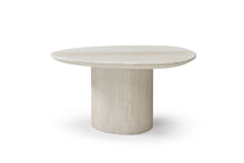Load image into Gallery viewer, Marble Oval Pedestal End Table - Beige
