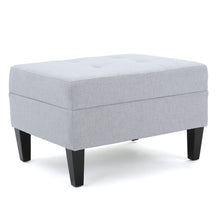 Load image into Gallery viewer, Contemporary Ottoman Footstool With Tufted Upholstery - Light Gray