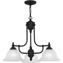 Load image into Gallery viewer, 18" Three Light Metal Dimmable Chandelier With Shades - Black