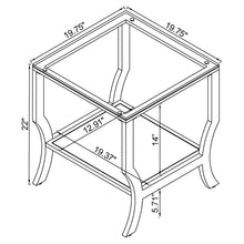 Load image into Gallery viewer, Porch & Den - Square Top End Table Elegance Glass - Chrome