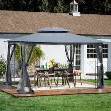 Load image into Gallery viewer, Patio Gazebo Tent With Ventilated Double Roof And Mosquito Net