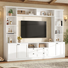 Load image into Gallery viewer, Farmhouse Elegant Entertainment Center Wall Unit With 4 Drawers