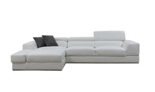 Load image into Gallery viewer, Genuine Leather L Shaped Two Piece Sofa Chaise Sectional With Console - White