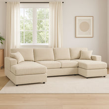 Load image into Gallery viewer, 3 Piece Corduroy Double Chaise Sectional Sofa