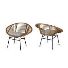Load image into Gallery viewer, Cordella - Outdoor Woven Wicker Chairs With Cushions, (Set of 2)