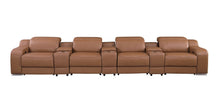 Load image into Gallery viewer, 169" Italian Leather Reclining USB Sofa - Chestnut