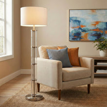 Load image into Gallery viewer, Nimbus - Floor Lamp With 3 Way Rotary Switch Clear Body Base - Silver Gray / White