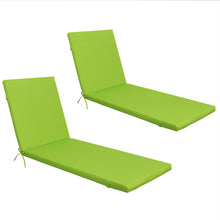 Load image into Gallery viewer, 2 Piece Outdoor Chaise Lounge Chair Cushion Set With Pillow, Replacement Patio Seat Cushions - Apple Green