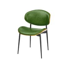 Load image into Gallery viewer, Upholstered Faux Leather Curved Back Dining Side Chairs (Set of 2) - Green