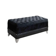Load image into Gallery viewer, Tufted Trunk With Nailhead Trim Storage Solution - Black