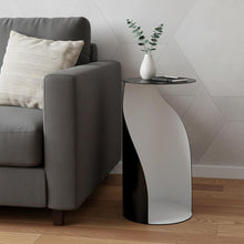 Load image into Gallery viewer, Steel Round Pedestal End Table (719932) - Black / White