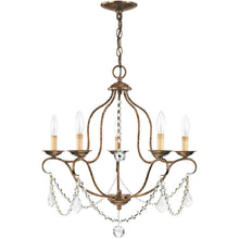 Load image into Gallery viewer, 24" Five Light Dimmable Chandelier With Shades - Bronze
