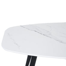 Load image into Gallery viewer, 43" Faux Marble And Steel Coffee Table - White And Black