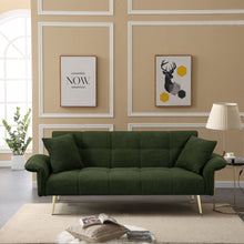 Load image into Gallery viewer, Convertible Double Futon Sofa Bed With Folding Armrests For Living Rooms