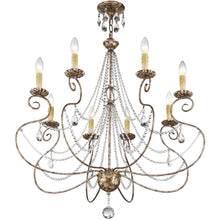 Load image into Gallery viewer, 33" Eight Light Metal Dimmable Chandelier With Shades - Bronze