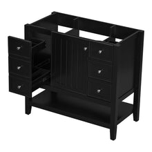 Load image into Gallery viewer, 36" Bathroom Vanity Base With 2 Cabinet And 3 Drawers - Black