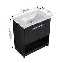 Load image into Gallery viewer, Modern Bathroom Vanity With Ceramic Sink, Freestanding Cabinet, Soft Closing Doors